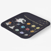 Astronaut Monogram Typografy Solar System Kids Pappteller (Gewinkelt)
