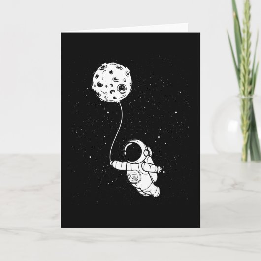 Astronaut Moon Balloon Karte (Vorderseite)