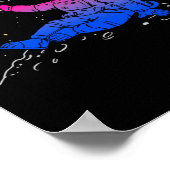 Astronaut Moon Bisexual Flag Space LGBTQ Gay Pride Poster (Ecke)