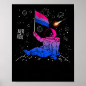 Astronaut Moon Bisexual Flag Space LGBTQ Gay Pride Poster (Vorne)
