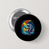 Astronaut Moon Bylloon Autismus Awareness Autistic Button (Vorne & Hinten)