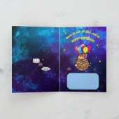 Astronaut & Moon Geburtstagkarte Einladung (Innenseite)