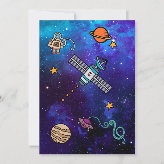 Astronaut & Moon (Mädchen) Einladung (Rückseite)