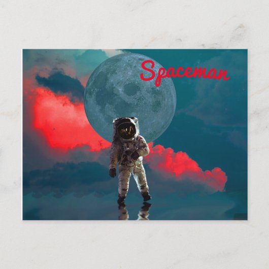Astronaut Moon Spaceman Postkarte (Vorderseite)