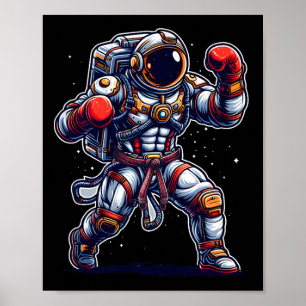 Astronaut Muay Thai Boxen Karate Kickboxen Marti Poster
