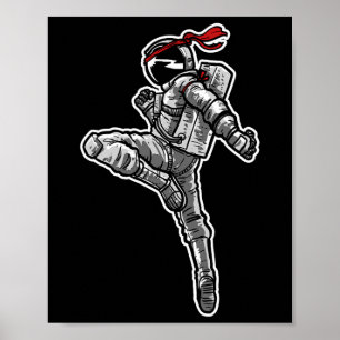 Astronaut Muay Thai Boxen Karate Kickboxen  Poster