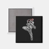 Astronaut Muay Thai Boxing Karate Kickboxing Magnet (Vorderseite/Rückseite)