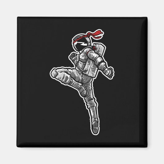 Astronaut Muay Thai Boxing Karate Kickboxing Magnet (Vorne)