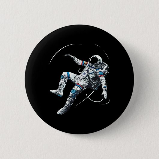 Astronaut Muay Thai Boxing Karate Kickboxing Marti Button (Vorderseite)
