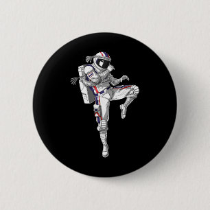 Astronaut Muay Thai Boxing Karate Kickboxing Marti Button