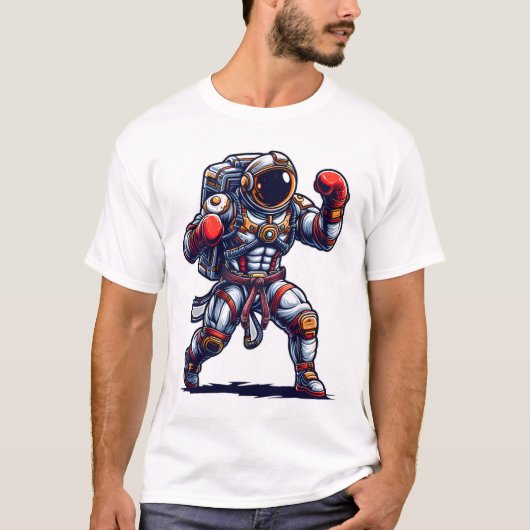 Astronaut Muay Thai Boxing Karate Kickboxing Marti T-Shirt (Vorderseite)