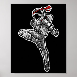 Astronaut Muay Thai Boxing Karate Kickboxing  Poster