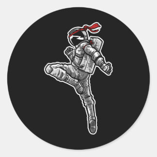 Astronaut Muay Thai Boxing Karate Kickboxing  Runder Aufkleber