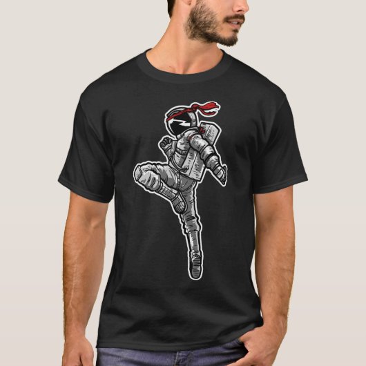 Astronaut Muay Thai Boxing Karate Kickboxing T-Shirt (Vorderseite)