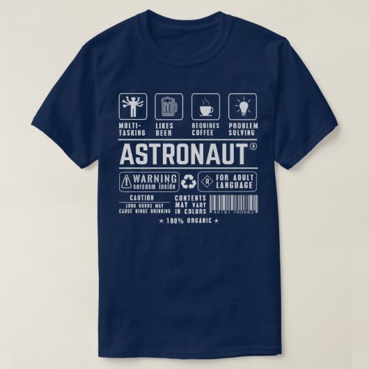 Astronaut Multitasking Beer Coffee Problem Solving T-Shirt (Design vorne)
