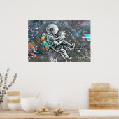 Astronaut Mural in Astoria Queens New York Poster (Küche)