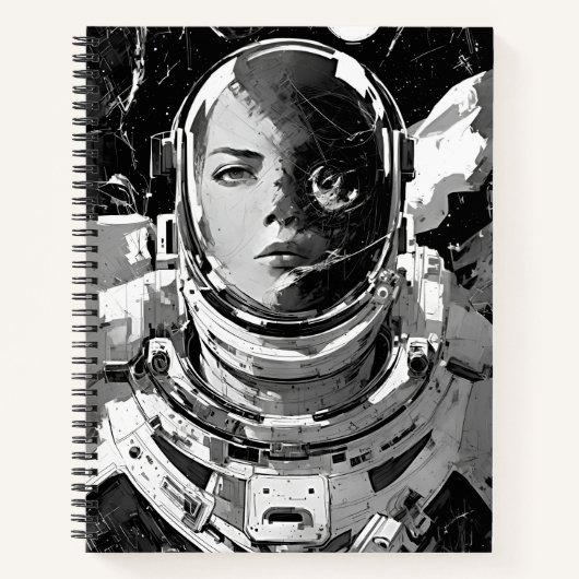 Astronaut Muse Noir Notizbuch (Vorderseite)