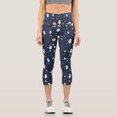 Astronaut Muster Capri Leggings (Vorderseite)
