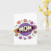 Astronaut Mutti Sonnensystem Planeten Muttertag Karte (Gelbe Blume)