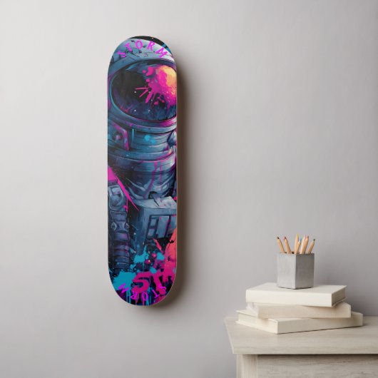 Astronaut Neon Graffiti Art - Limited Edition Skateboard (Wandkunst)