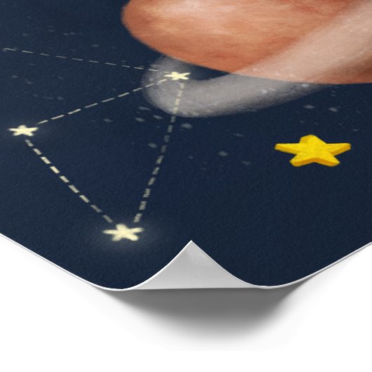 👨 Astronaut niedlich Space Thema Benutzerdefini Poster (Ecke)