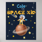 👨 Astronaut niedlich Space Thema Benutzerdefini Poster (Vorne)