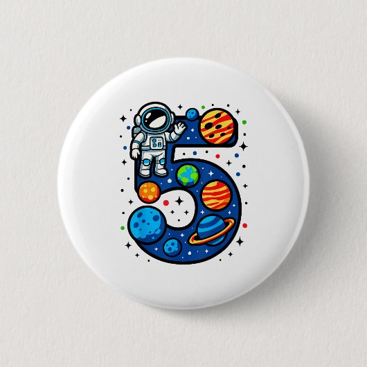 Astronaut Oma Muttertag Geburtstag Planet Ball Button (Vorderseite)
