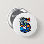 Astronaut Oma Muttertag Geburtstag Planet Ball Button (Vorne & Hinten)