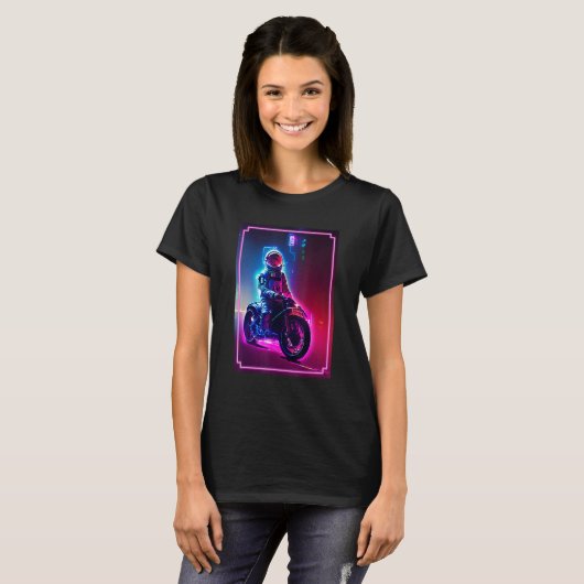 Astronaut On A Motorcycle Space and Science Fict T-Shirt (Vorne ganz)
