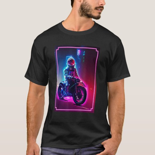 Astronaut On A Motorcycle Space and Science Fict T-Shirt (Vorderseite)