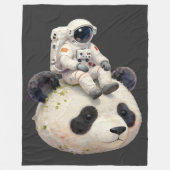 Astronaut on a Space Panda Surreal Weird and Fun Fleecedecke (Vorderseite)