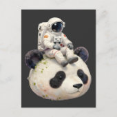 Astronaut on a Space Panda Surreal Weird and Fun Postkarte (Vorderseite)
