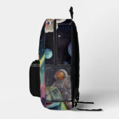 Astronaut on Dino in Space  Bedruckter Rucksack (Rechts)