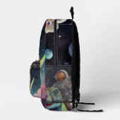 Astronaut on Dino in Space  Bedruckter Rucksack (Rechts)
