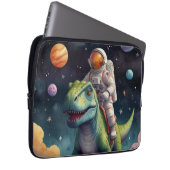 Astronaut on Dino in Space Laptopschutzhülle (Vorne Rechts)