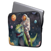 Astronaut on Dino in Space Laptopschutzhülle (Vorderseite Links)