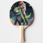 Astronaut on Dino in Space Tischtennis Schläger (Vorderseite)