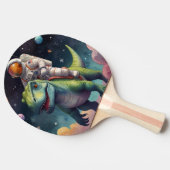 Astronaut on Dino in Space Tischtennis Schläger (Seitenansicht)
