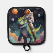 Astronaut on Dino in Space Topflappen (Vorderseite)