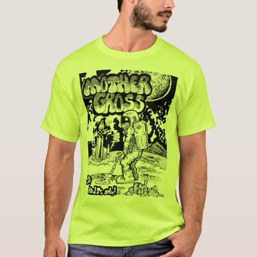 Astronaut on Moon Funny Retro 70's Illustration T-Shirt (Vorderseite)