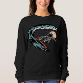 Astronaut on surf board surfing on planets space a sweatshirt (Vorderseite)