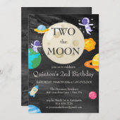 Astronaut Outer Space 2. Geburtstag Einladung (Vorne/Hinten)