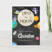 Astronaut Outer Space 2. Geburtstag Karte (Vorderseite)