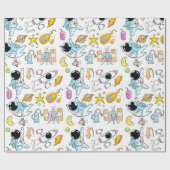 Astronaut Outer Space Baby Boy Geschenkpapier (Flach)