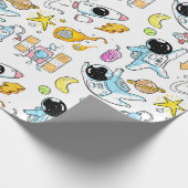 Astronaut Outer Space Baby Boy Geschenkpapier (Ecke)