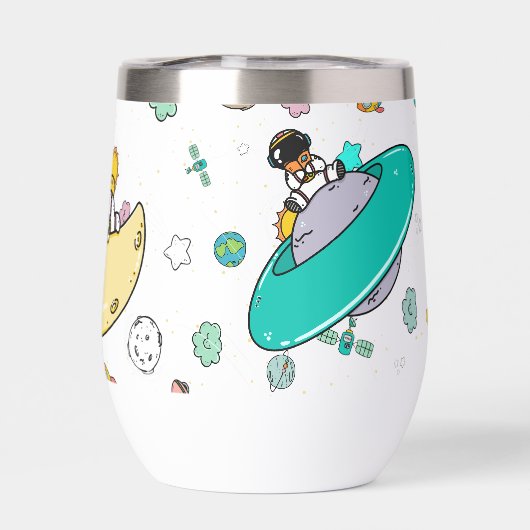 Astronaut Outer Space Cartoon (Rückseite)