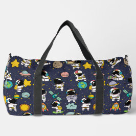 Astronaut Outer Space Cartoon Duffle Bag