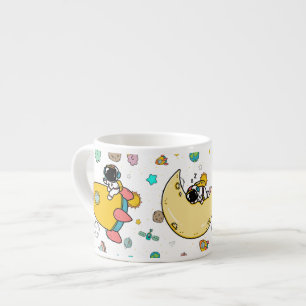 Astronaut Outer Space Cartoon Espressotasse