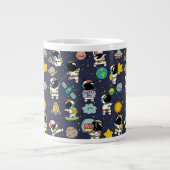 Astronaut Outer Space Cartoon Jumbo-Tasse (Vorderseite)
