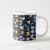 Astronaut Outer Space Cartoon Jumbo-Tasse (Rechts)